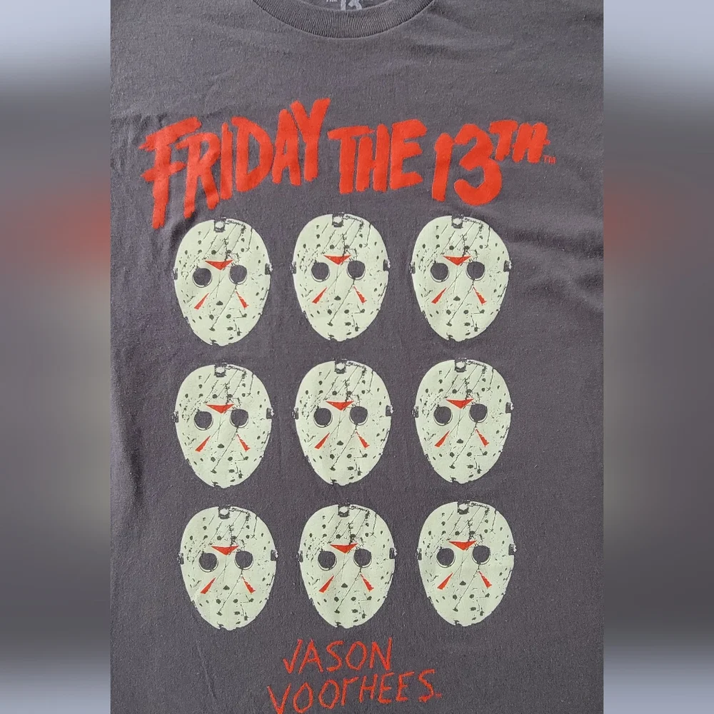 Friday The 13th Men's S(1) And L(2) 100%‎ Cotton Color Gray Short Sleeve T-Shirt
